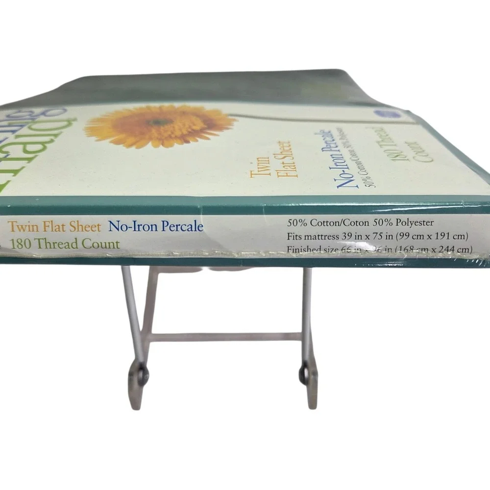 Springmaid Twin Flat Sheet Hunter Green No Iron Percale Vtg Made USA 66 x 96 New